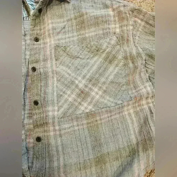 Free People Cropped Plaid Button-down Shirt w/ Batwing Sleeve, Size Medium - Picture 3 of 7